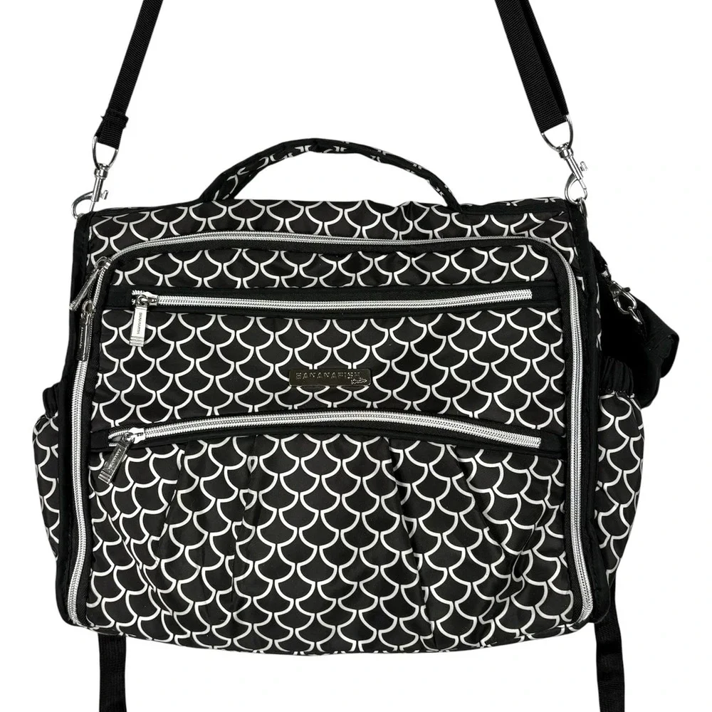 Bananafish Studio Backpack Diaper Bag Black Triple Go Duffle Adjustable Straps
